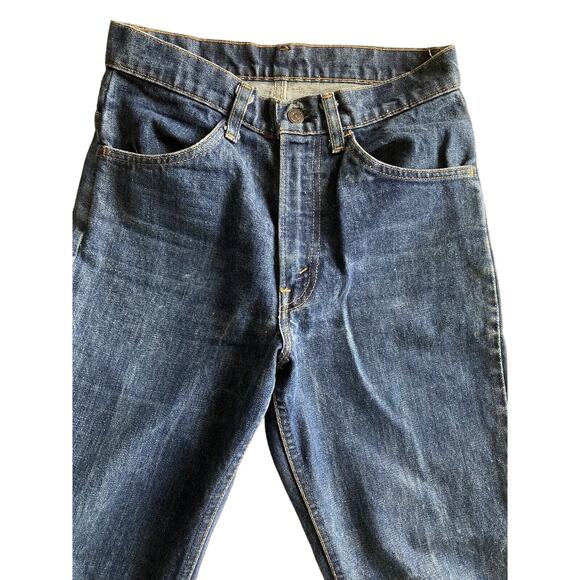 Vintage 70s Levis 646 Dark Wash High Rise Flare Crop Women's Petite 27X25 - Picture 10 of 11